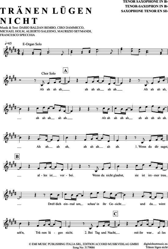 Product picture to: Tränen Lügen Nicht Michael Holm