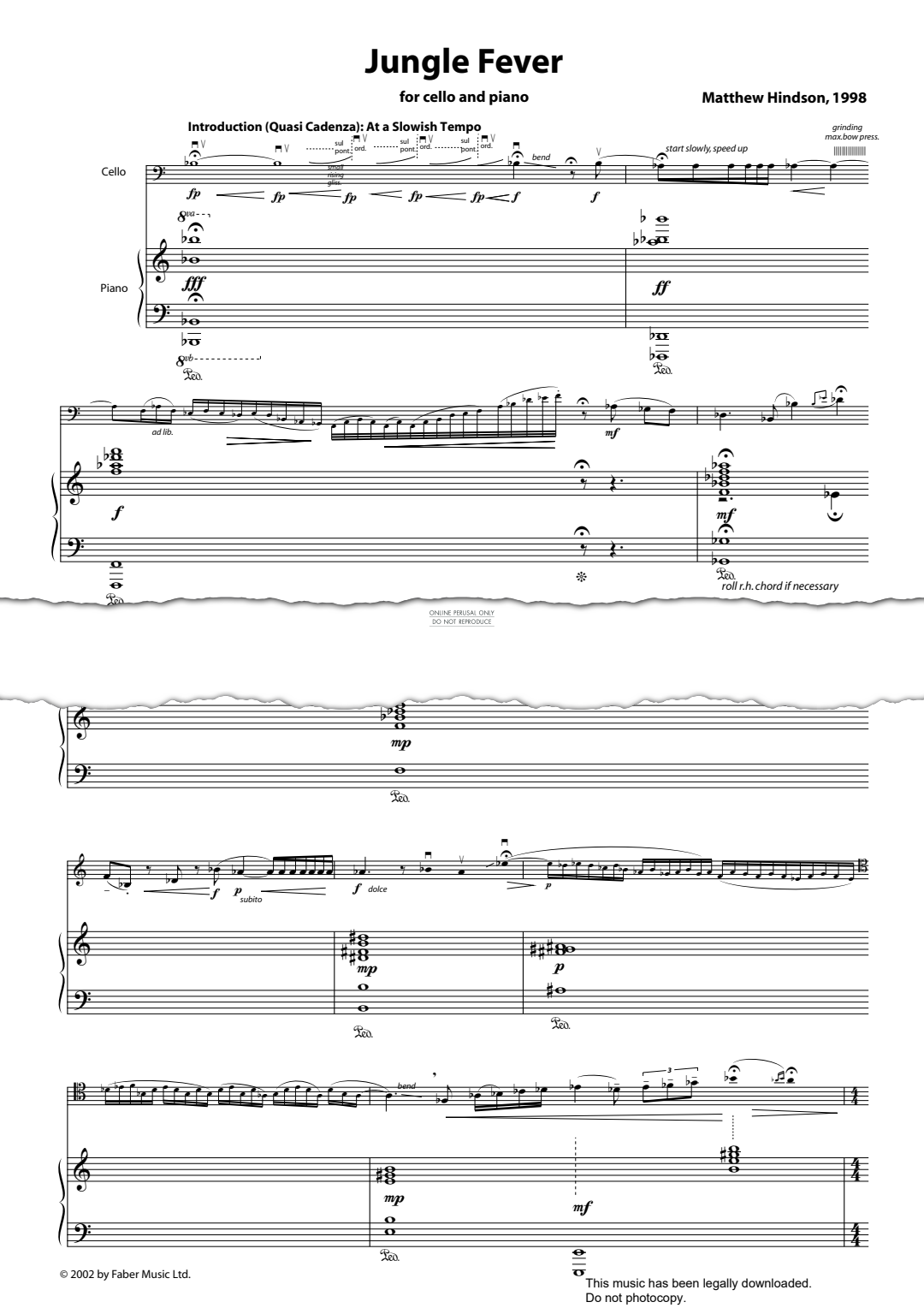 Produktgalerie: Seite 1 von 1 Jungle Fever, Matthew Hindson, Klavier, Violoncello