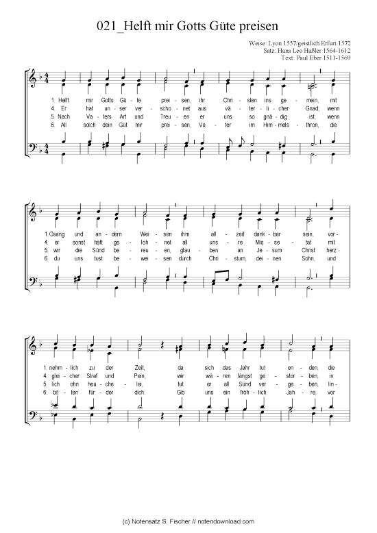 Produktbild zu: Helft mir Gotts Güte preisen Chorsatz Alte Meister