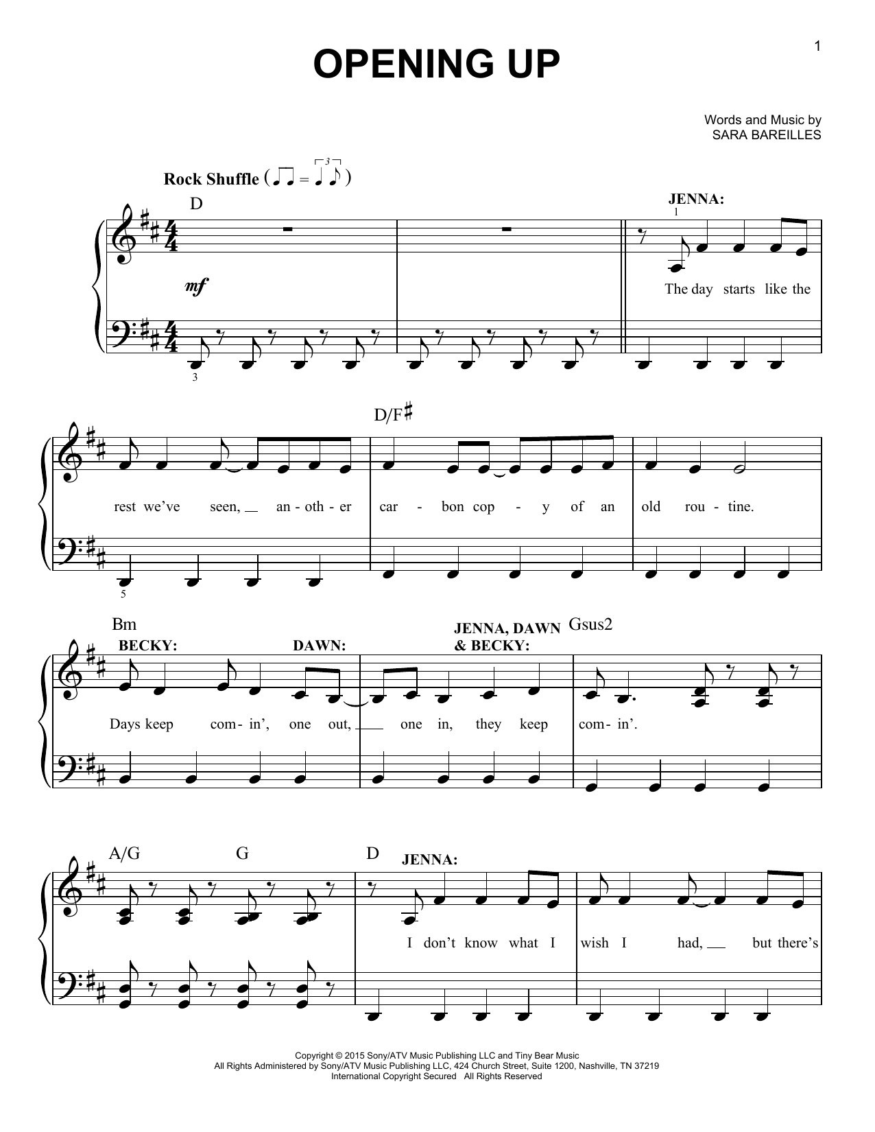 Produktbild zu: Opening Up (from Waitress The Musical)