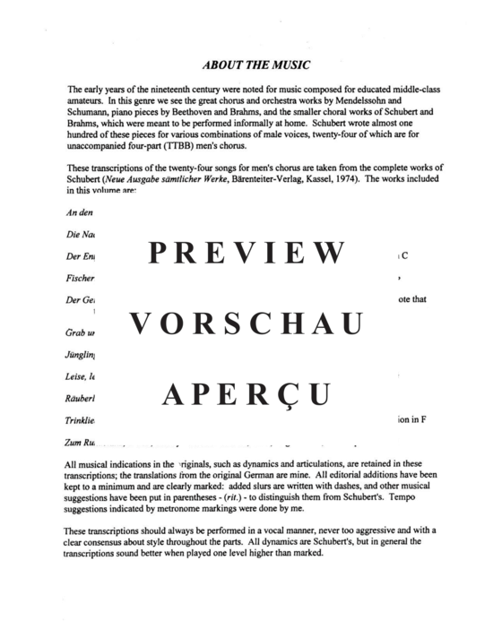 Product gallery: Page 4 of 21 Eleven Songs for Mens Chorus , , (Tuba Quartett EETT)