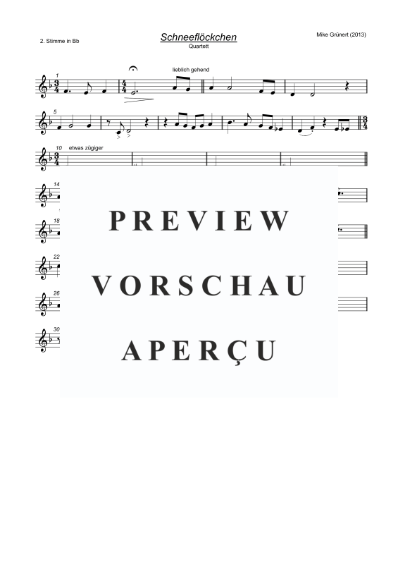 gallery: Schneeflöckchen,Weißröckchen, , Flexibles Quartett Stimmen in C, B, Es, F und C Bass