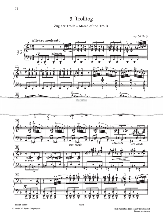 Produktgalerie: Seite 1 von 1 Trolltog Op. 54, Edvard Grieg, Klavier