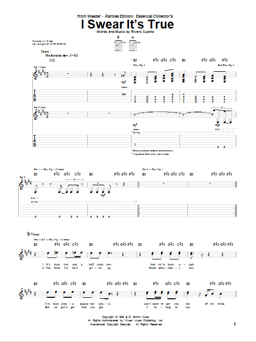 Produktgalerie: Seite 1 von 1 I Swear It's True, Weezer, Gitarre