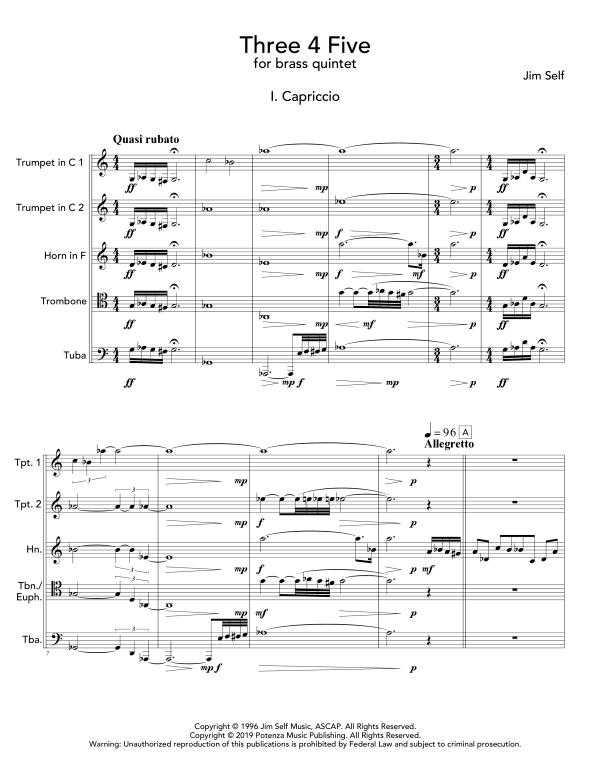 Produktgalerie: Seite 1 von 11 Three 4 Five, , (Blechbläser Quintett)