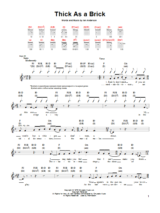 Produktgalerie: Seite 1 von 1 Thick As A Brick, Jethro Tull, Gitarre