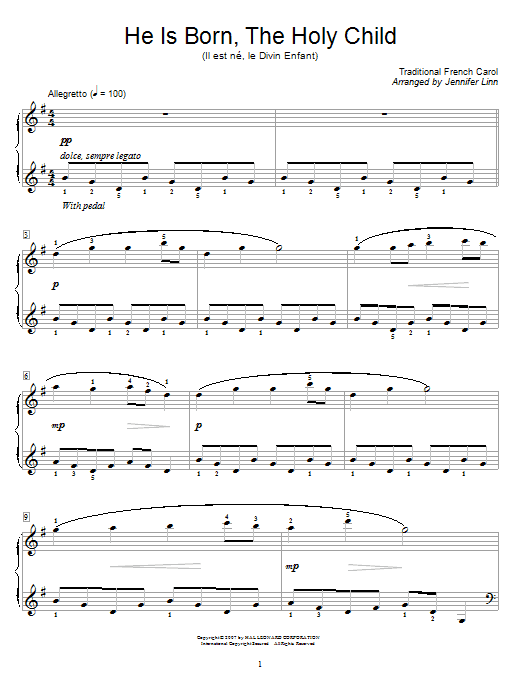 Product gallery: Page 1 of 1 He Is Born, The Holy Child (Il Est Ne, Le Divin Enfant), Traditional French Carol