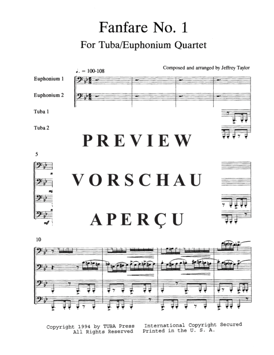 Product gallery: Page 3 of 13 Fanfare No. 1 , , (Tuba Quartett EETT)