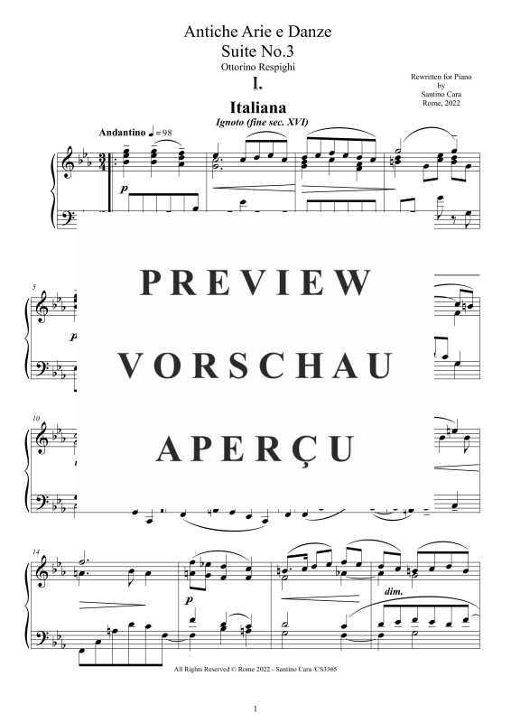 Produktgalerie: Seite 2 von 11 Suite No. 3 - Antiche Arie e Danze, , Klavier Solo