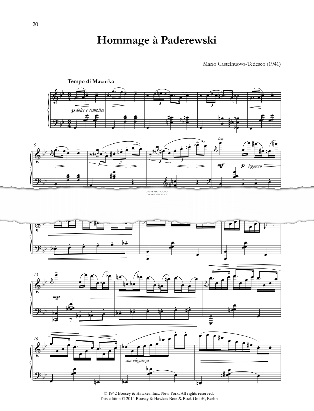 Produktgalerie: Seite 1 von 1 Hommage à Paderewski, Mario Castelnuovo-Tedesco, Klavier