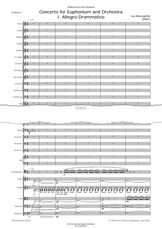 Product gallery: Page 1 of 1 Concerto for Euphonium and Orchestra, Lee Bracegirdle