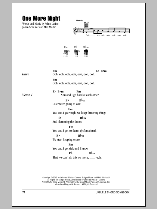 Product gallery: Page 1 of 1 One More Night, Maroon 5