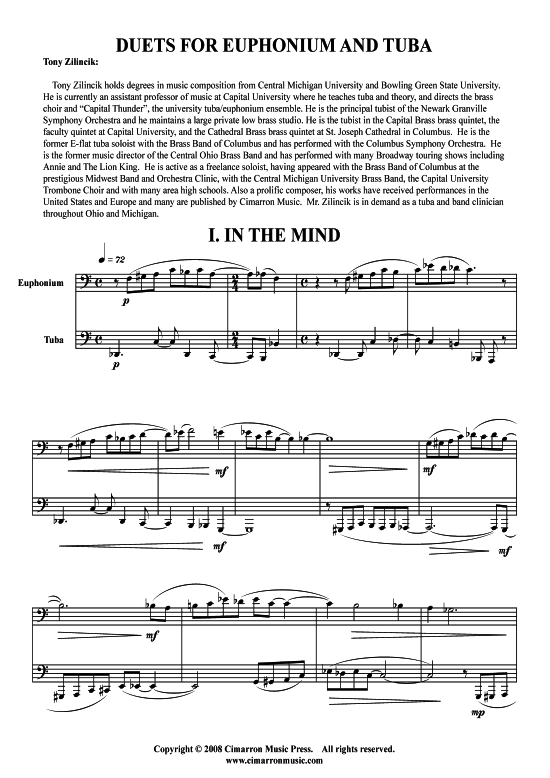 Product picture to: Duette für Bariton und Tuba Verschiedene Verfasser