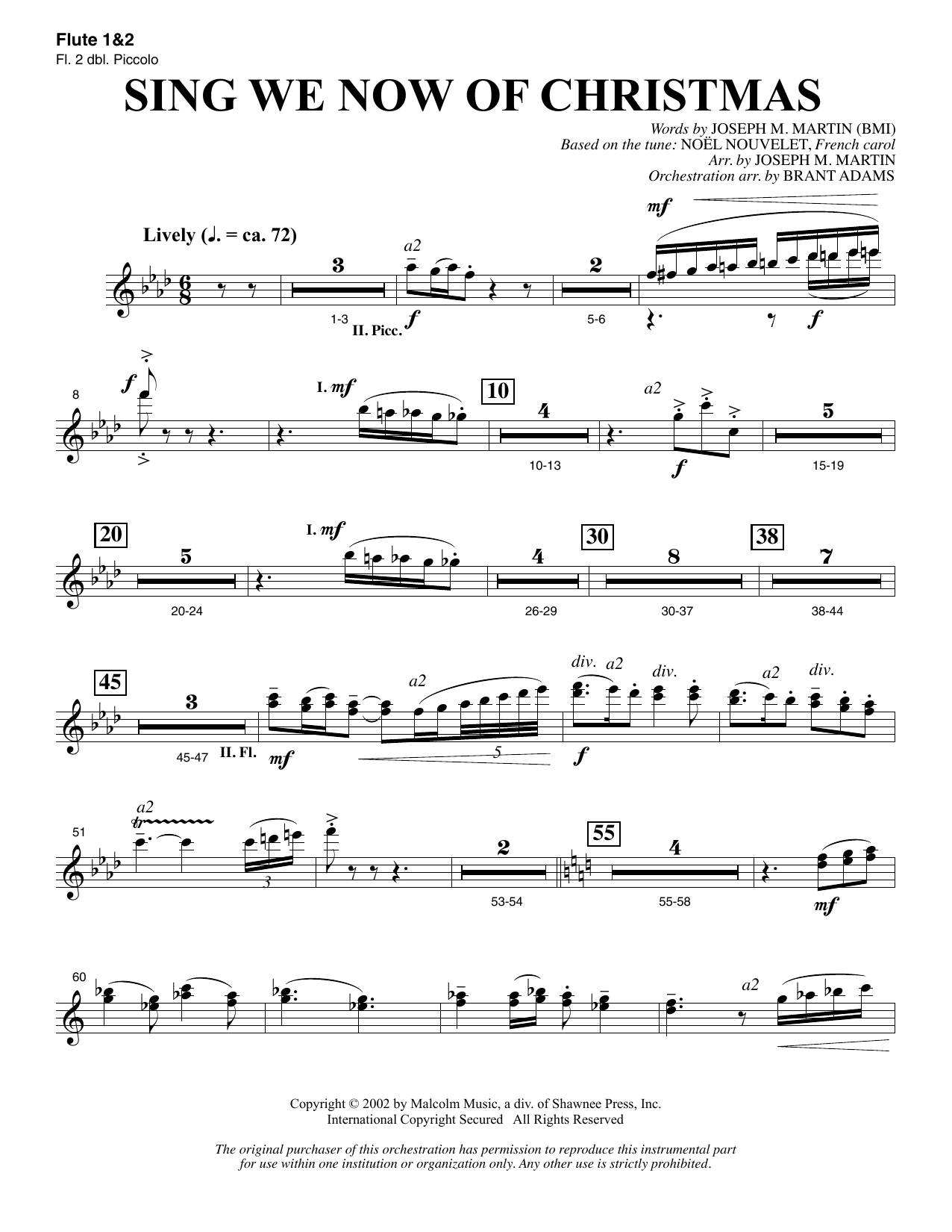 Produktbild zu: Sing We Now Of Christmas (from Morning Star) - Flute 1 & 2 (Piccolo)
