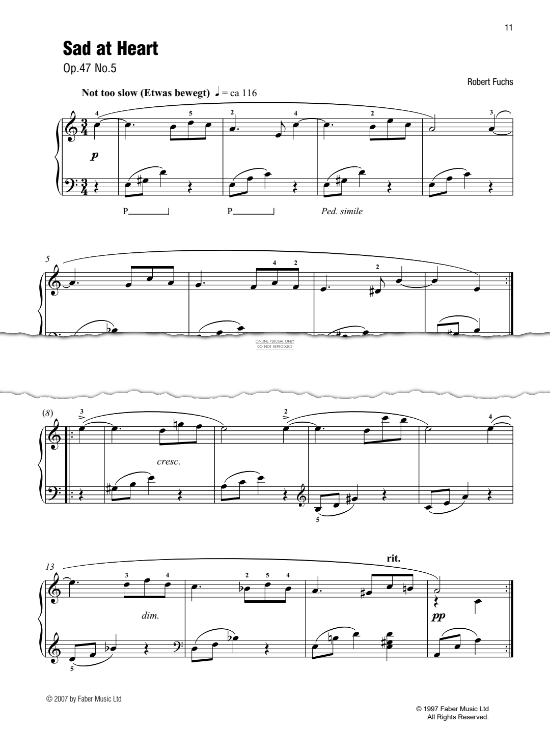 Product gallery: Page 1 of 1 Sad At Heart (Op. 47 No. 5) (Best of Grade 2 Piano), Robert Fuchs