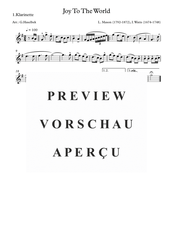 Produktgalerie: Seite 3 von 6 Joy To The World, , Klarinettenquartett