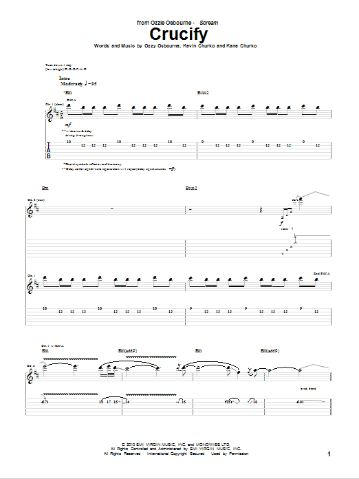 Produktgalerie: Seite 1 von 1 Crucify, Ozzy Osbourne, Gitarre