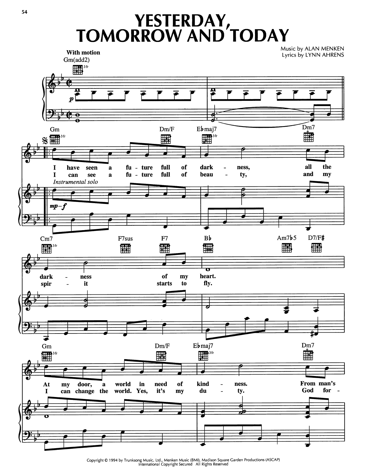 Product picture to:  Yesterday, Tomorrow And Today (from A Christmas Carol) - Lynn Ahrens