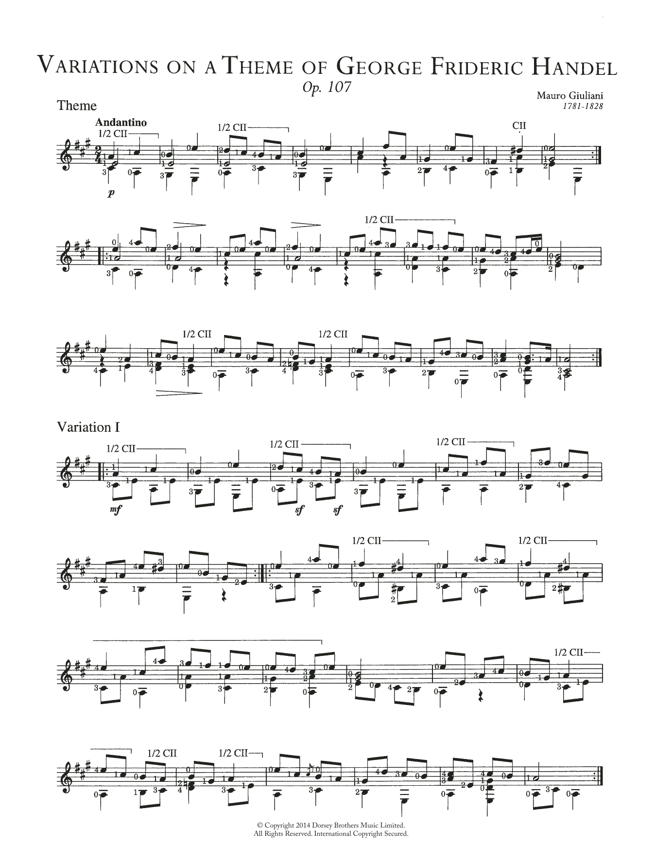 Product picture to: Variations On A Theme Of Handel ("The Harmonious Blacksmith"), Op. 107