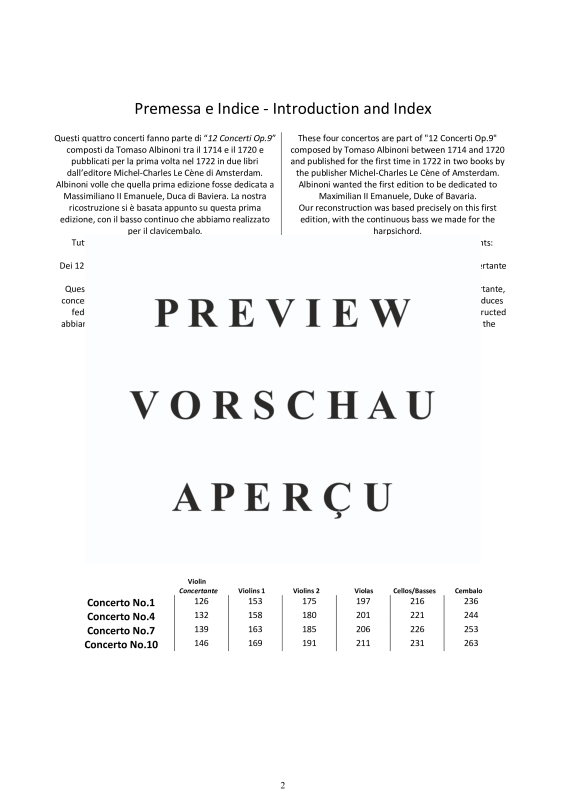 Product gallery: Page 3 of 11 Four Violin Concertos Op.9, , Concertante Violin, String Ensemble, and Harpsichord (Bc)