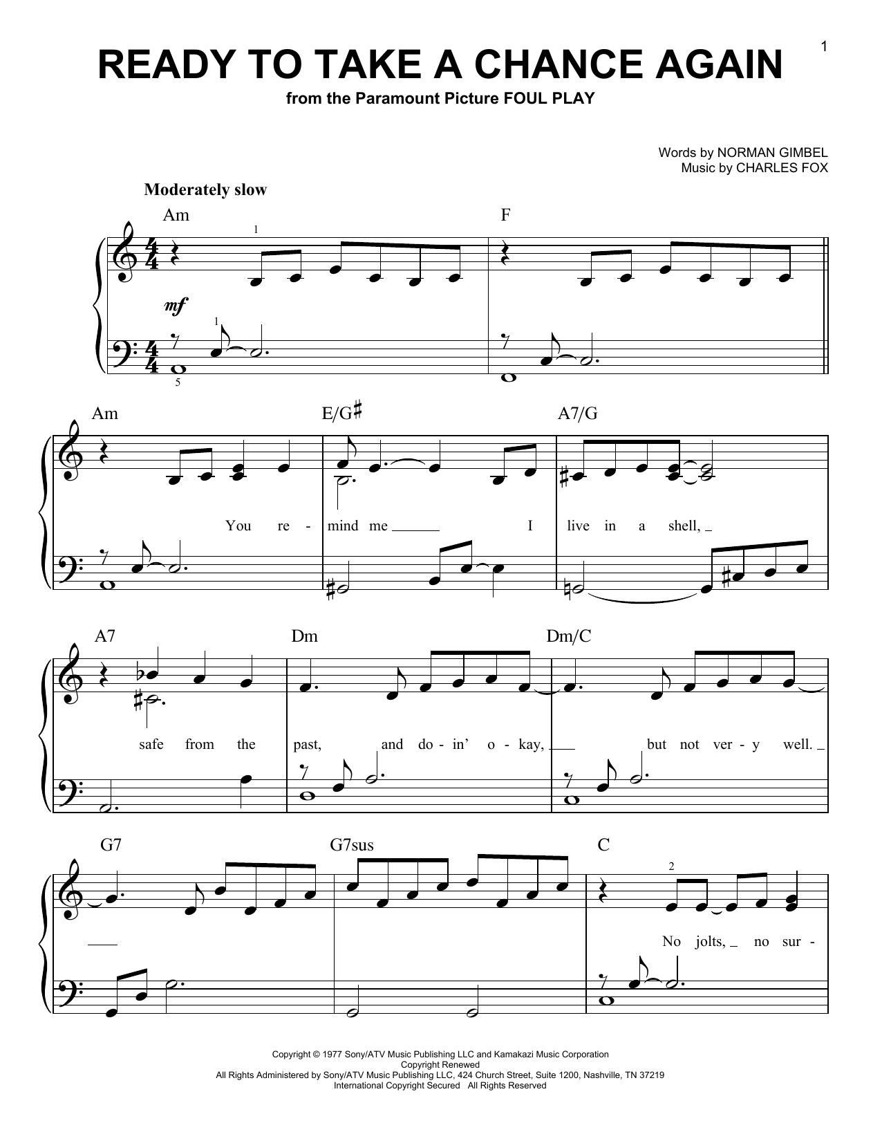 Produktbild zu: Ready To Take A Chance Again (Love Theme) (from Foul Play)