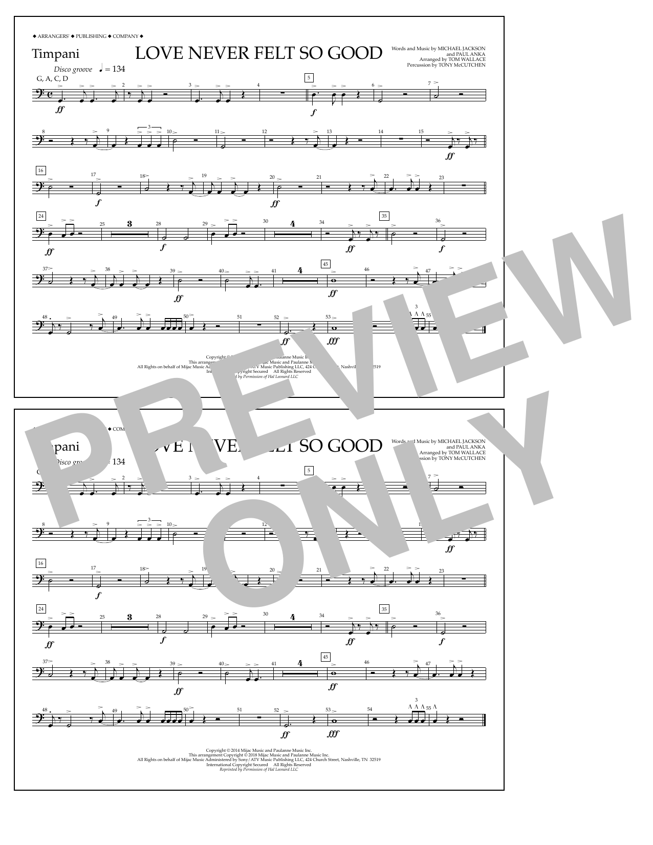 Produktbild zu: Love Never Felt So Good - Timpani