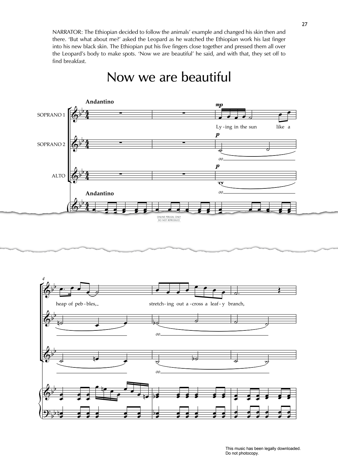 gallery: Now We Are Beautiful (from 'How The Leopard Got His Spots'), Lin Marsh, Gesang, Klavier