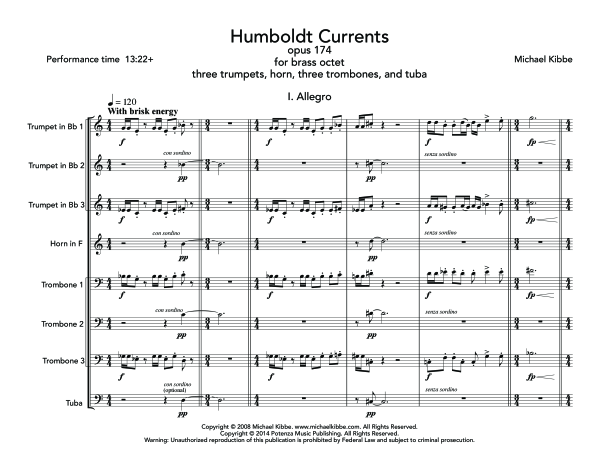 Produktgalerie: Seite 1 von 11 Humboldt Currents, Op. 174, , (Blechbläser Oktett)
