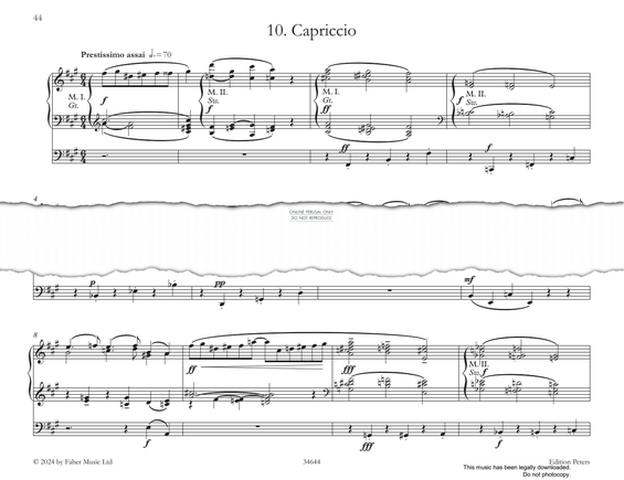 Product gallery: Page 1 of 1 Capriccio (from 'Twelve Pieces' Op.59, Vol II), Max Reger