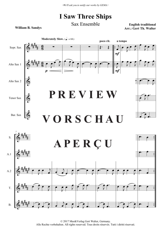 Produktbild zu: I Saw Three Ships Traditional