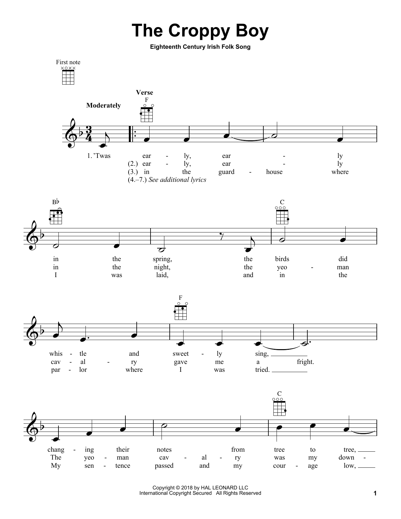 Product gallery: Page 1 of 1 The Croppy Boy, Irish Folksong