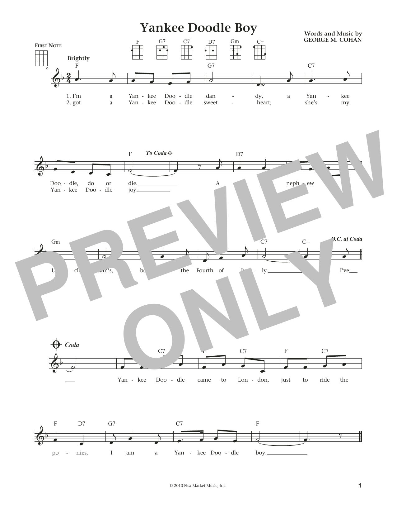 Product gallery: Page 1 of 1 Yankee Doodle Boy (from The Daily Ukulele) (arr. Liz and Jim Beloff), George M. Cohan
