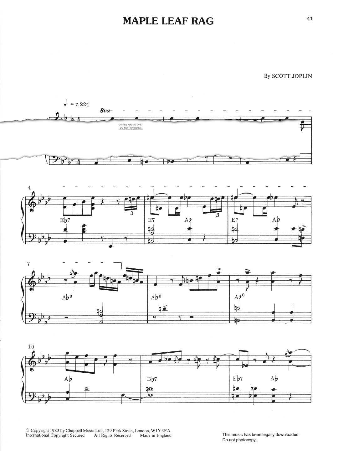 Product picture to: Maple Leaf Rag