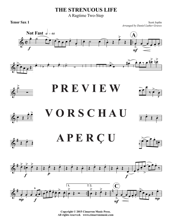 Product gallery: Page 10 of 15 The Strenuous Life , , (Saxophone quintet AATTB)