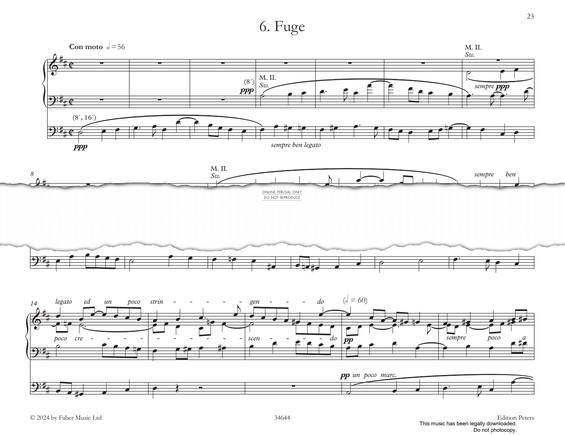 Product gallery: Page 1 of 1 Fuge (from 'Twelve Pieces' Op.59, Vol I), Max Reger
