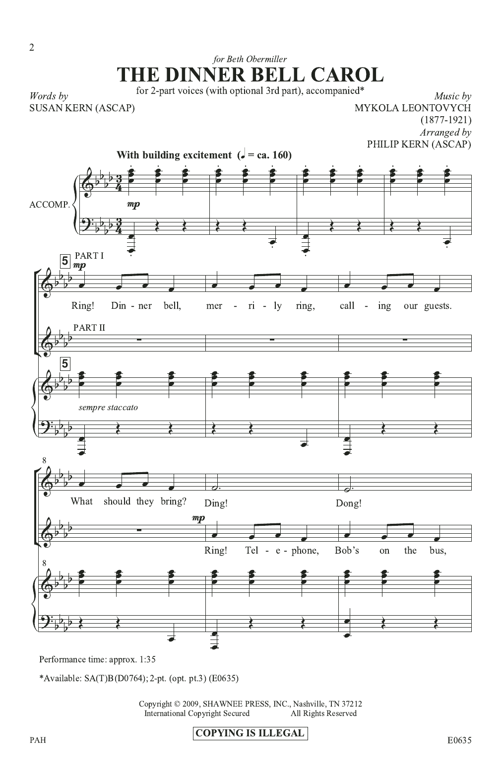 Produktgalerie: Seite 1 von 1 The Dinner Bell Carol, Philip Kern, Chor