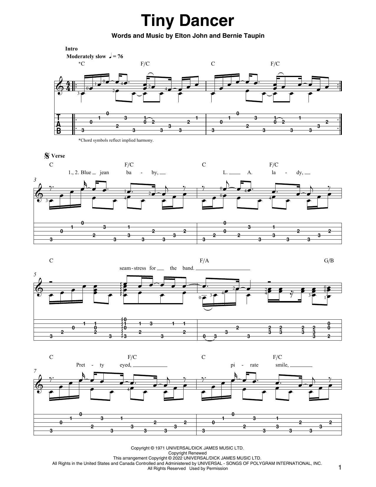 Produktbild zu: Tiny Dancer (arr. Ben Pila)