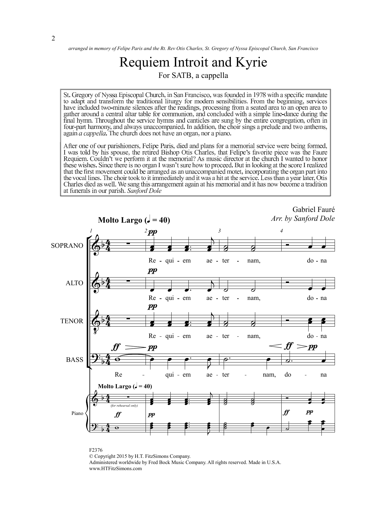Product picture to: Requiem, Introit And Kyrie (arr. Sanford Dole)