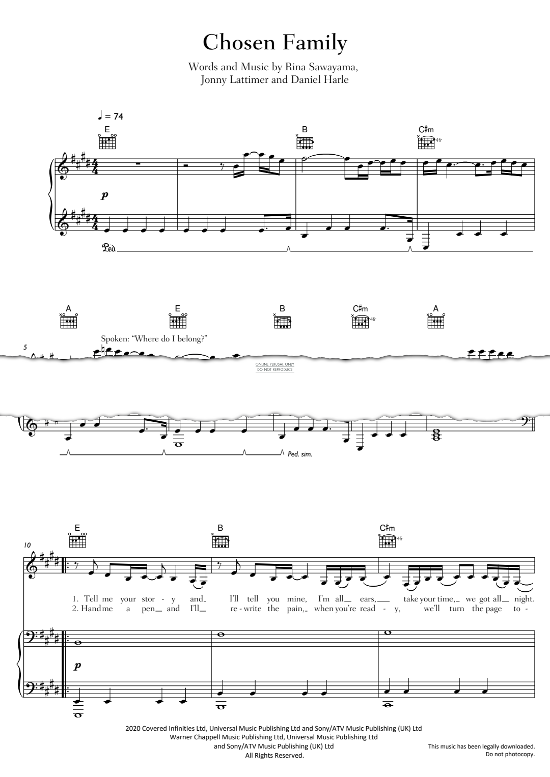 Produktgalerie: Seite 1 von 1 Chosen Family, Rina Sawayama, Gesang, Gitarre, Klavier