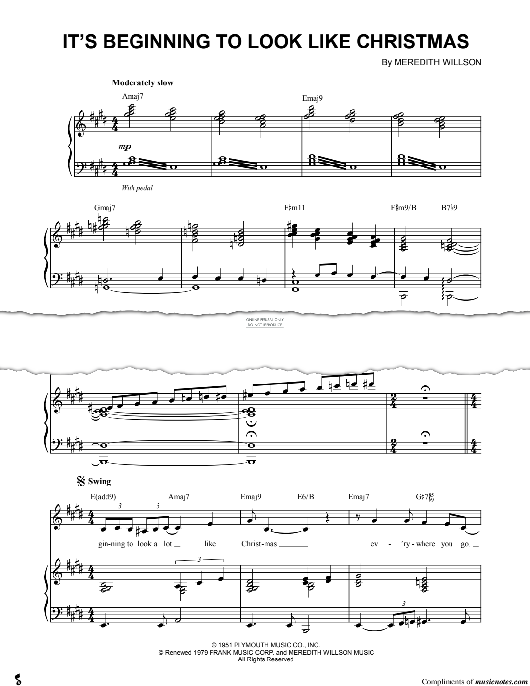 Produktgalerie: Seite 1 von 1 It's Beginning To Look Like Christmas, Meredith Willson, Gesang, Gitarre, Klavier