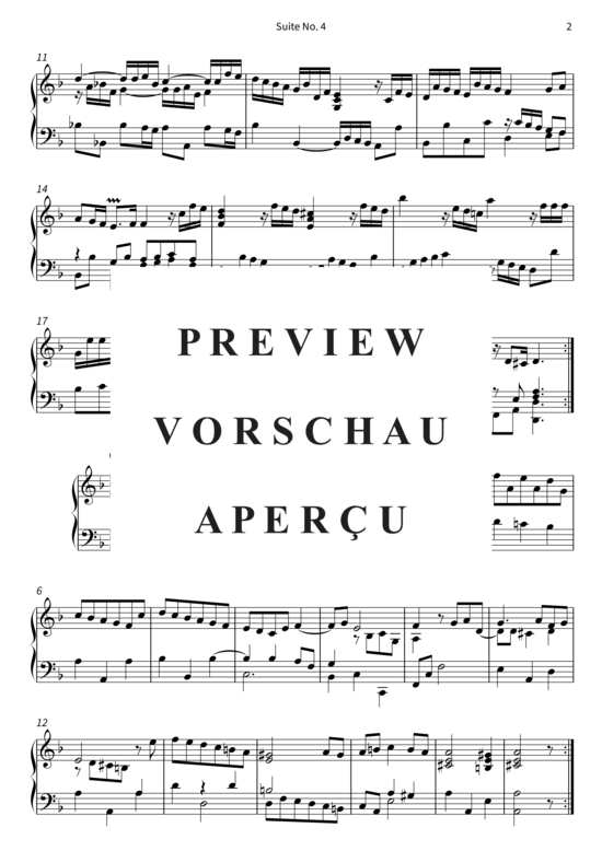 Produktgalerie: Seite 5 von 9 Suite No. 4 - HWV 437 , , Klavier Solo