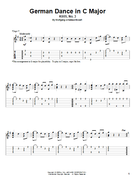 Produktbild zu: German Dance In C Major, K605, No. 3