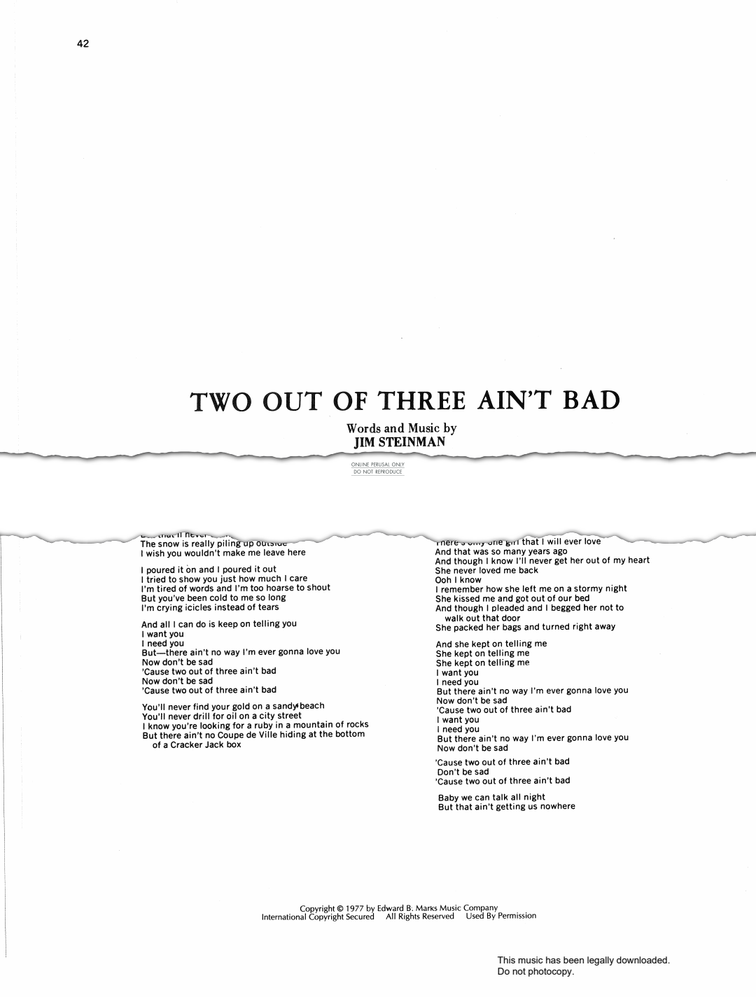 Produktbild zu: Two Out Of Three Ain't Bad