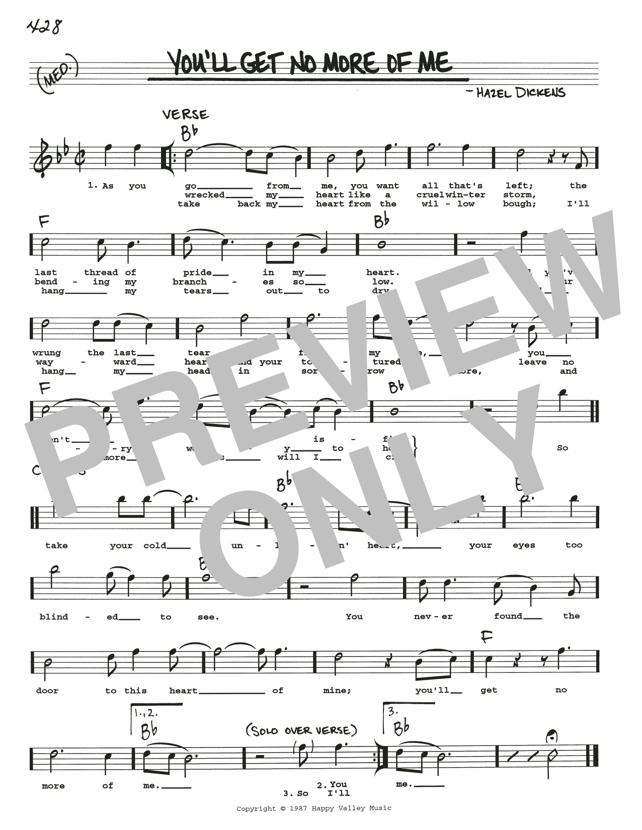 Produktbild zu: You'll Get No More Of Me