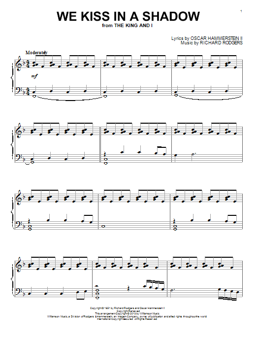 Product gallery: Page 1 of 1 We Kiss In A Shadow, Rodgers & Hammerstein