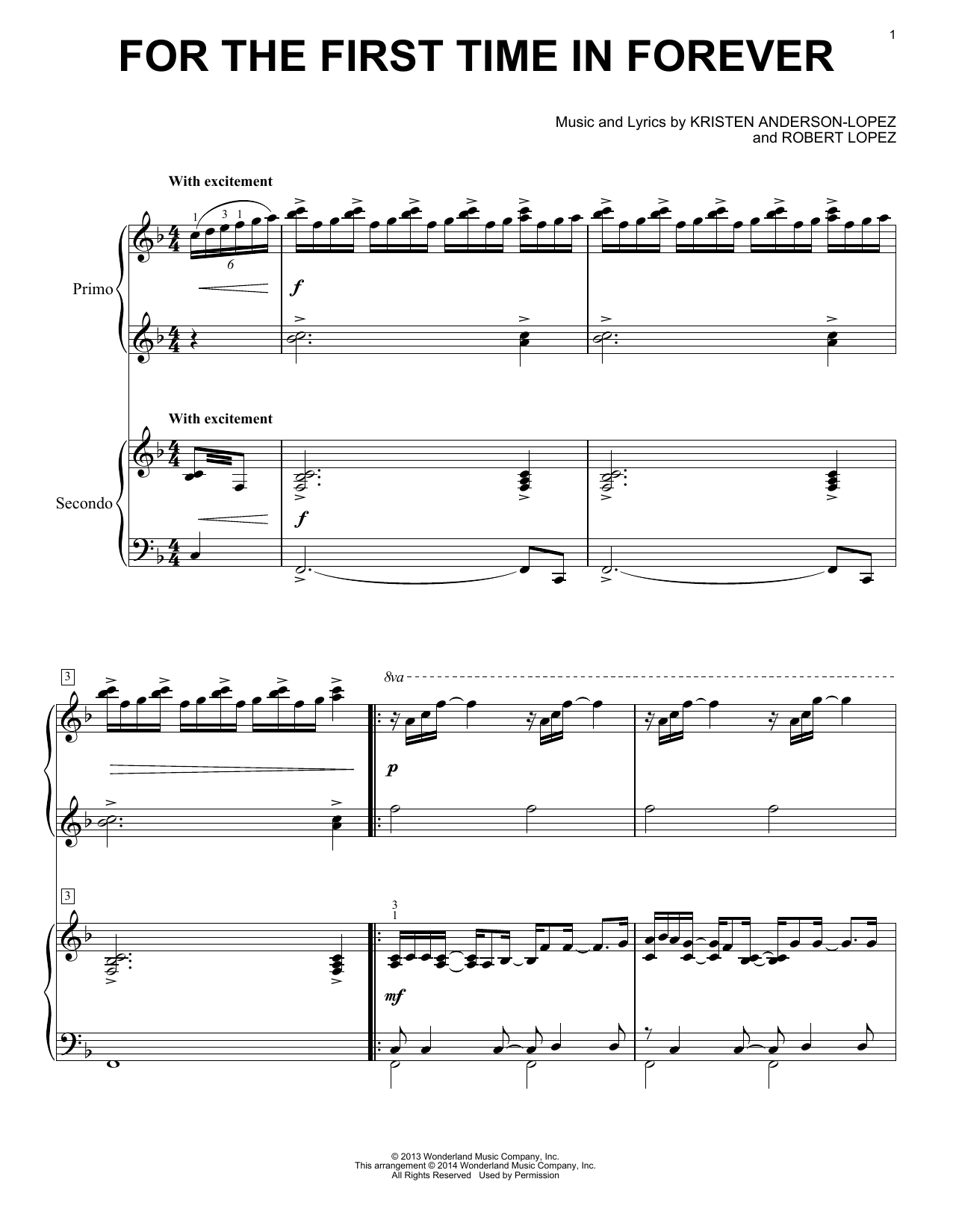 Produktbild zu: For The First Time In Forever (from Frozen)