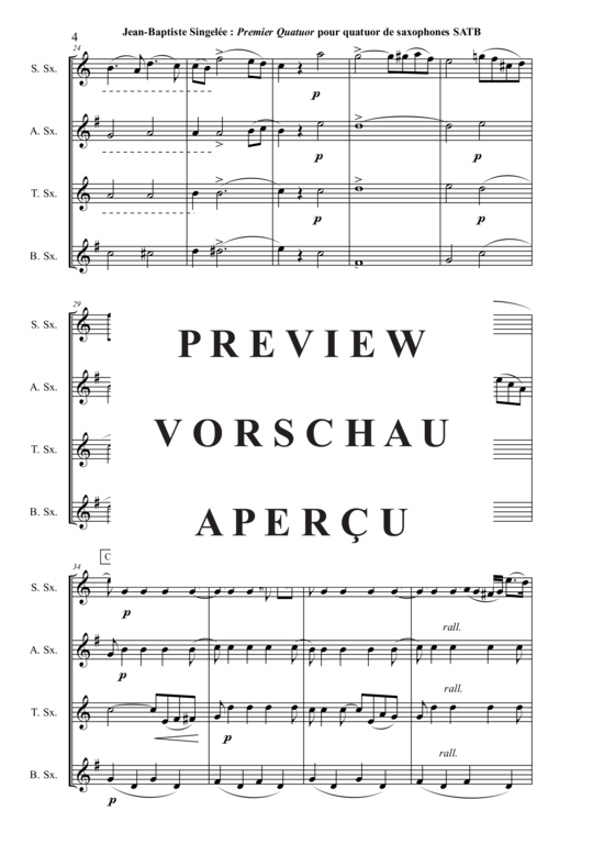 gallery: Premier Quatuor, Opus 53 , , (Saxophon-Quartett SATB)