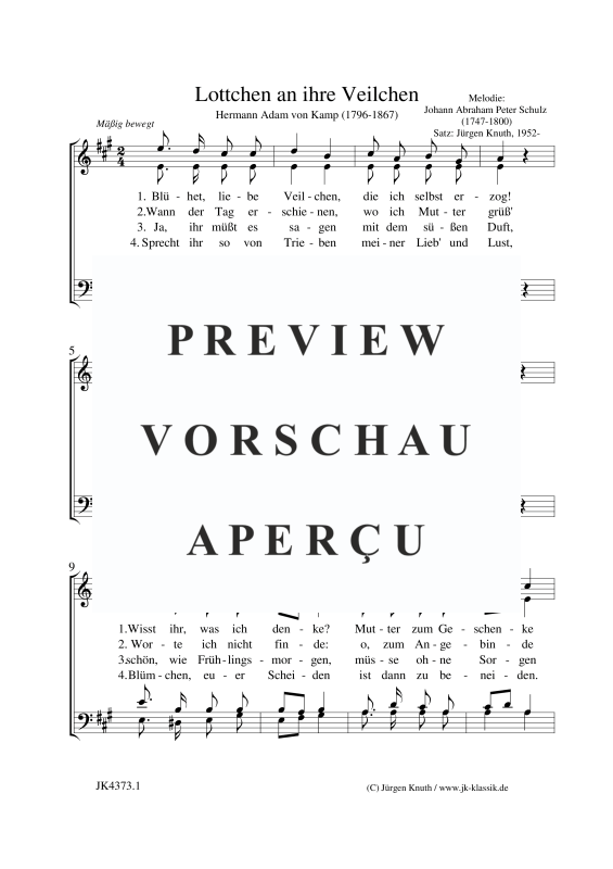 Produktbild zu: Lottchen an ihre VeilchenJohann Abraham Peter Schulz 
