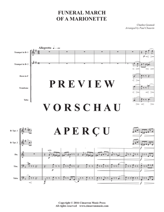 Produktgalerie: Seite 3 von 11 Funeral March of a Mariontte , , (Blechbläserquintett)