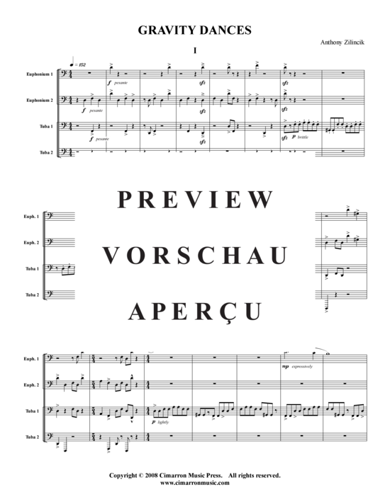 Product gallery: Page 2 of 21 Gravity Dances 3 Sätze , , (Tuba Quartet: 2x Baritone, 2xTuba)